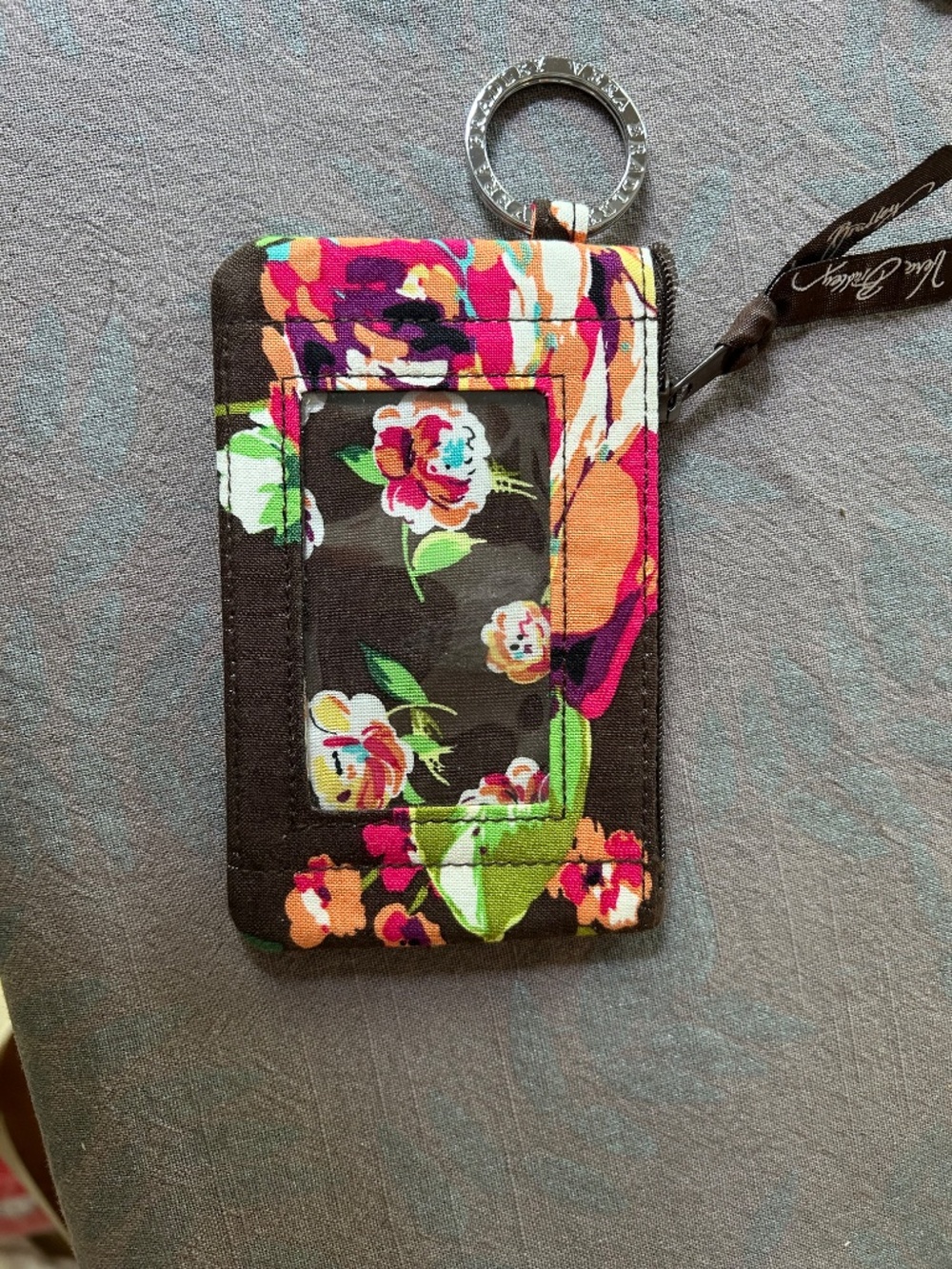 vera bradely little card holder with key chain